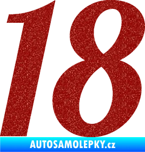 Samolepka Startovní číslo 18 typ 3         Ultra Metalic červená