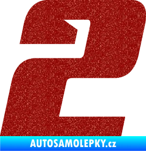 Samolepka Startovní číslo 2 typ 6 Ultra Metalic červená