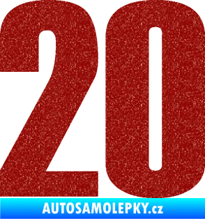 Samolepka Startovní číslo 20 typ 2       Ultra Metalic červená