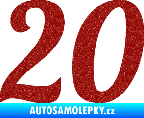 Samolepka Startovní číslo 20 typ 3           Ultra Metalic červená