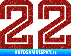 Samolepka Startovní číslo 22 typ 7 Ultra Metalic červená