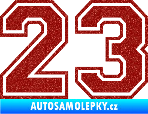 Samolepka Startovní číslo 23 typ 4 Ultra Metalic červená