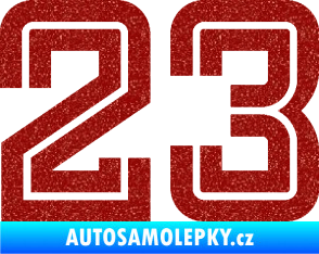 Samolepka Startovní číslo 23 typ 7 Ultra Metalic červená