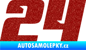 Samolepka Startovní číslo 24 typ 6 Ultra Metalic červená