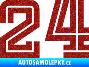 Samolepka Startovní číslo 24 typ 7 Ultra Metalic červená