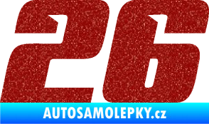 Samolepka Startovní číslo 26 typ 6 Ultra Metalic červená
