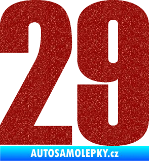 Samolepka Startovní číslo 29 typ 2    Ultra Metalic červená