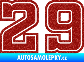 Samolepka Startovní číslo 29 typ 5 Ultra Metalic červená