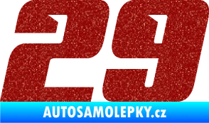 Samolepka Startovní číslo 29 typ 6 Ultra Metalic červená