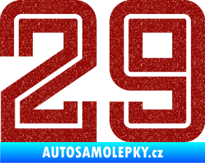 Samolepka Startovní číslo 29 typ 7 Ultra Metalic červená