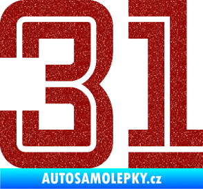 Samolepka Startovní číslo 31 typ 7 Ultra Metalic červená