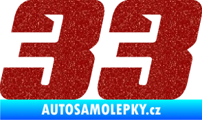Samolepka Startovní číslo 33 typ 6 Ultra Metalic červená