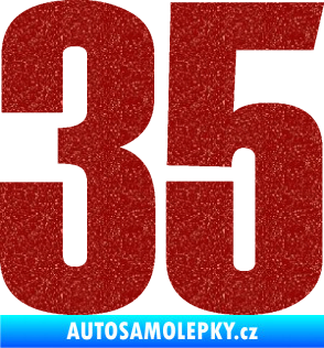 Samolepka Startovní číslo 35 typ 2  Ultra Metalic červená