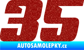 Samolepka Startovní číslo 35 typ 6 Ultra Metalic červená