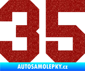 Samolepka Startovní číslo 35 Ultra Metalic červená