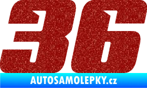 Samolepka Startovní číslo 36 typ 6 Ultra Metalic červená