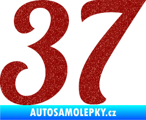 Samolepka Startovní číslo 37 typ 3  Ultra Metalic červená