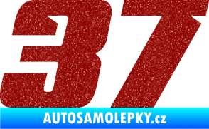 Samolepka Startovní číslo 37 typ 6 Ultra Metalic červená