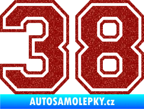 Samolepka Startovní číslo 38 typ 4 Ultra Metalic červená