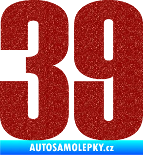 Samolepka Startovní číslo 39 typ 2      Ultra Metalic červená