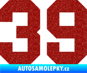 Samolepka Startovní číslo 39 Ultra Metalic červená