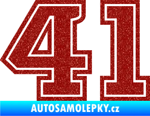 Samolepka Startovní číslo 41 typ 5 Ultra Metalic červená