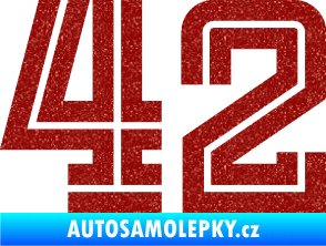 Samolepka Startovní číslo 42 typ 7 Ultra Metalic červená