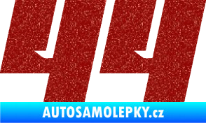 Samolepka Startovní číslo 44 typ 6 Ultra Metalic červená
