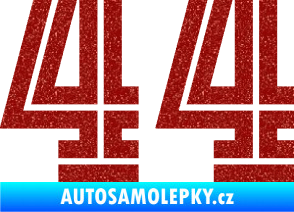 Samolepka Startovní číslo 44 typ 7 Ultra Metalic červená