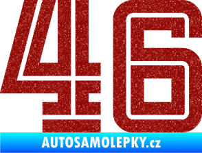 Samolepka Startovní číslo 46 typ 7 Ultra Metalic červená