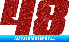 Samolepka Startovní číslo 48 typ 6 Ultra Metalic červená