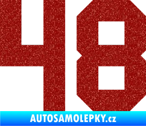 Samolepka Startovní číslo 48 Ultra Metalic červená