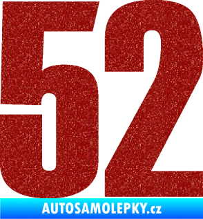 Samolepka Startovní číslo 52 typ 2  Ultra Metalic červená