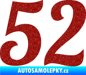 Samolepka Startovní číslo 52 typ 3 Ultra Metalic červená