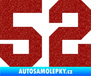 Samolepka Startovní číslo 52 Ultra Metalic červená
