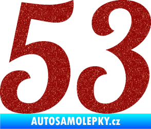 Samolepka Startovní číslo 53 typ 3 Ultra Metalic červená