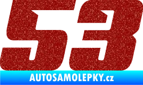 Samolepka Startovní číslo 53 typ 6 Ultra Metalic červená