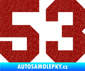 Samolepka Startovní číslo 53 Ultra Metalic červená
