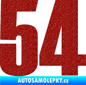 Samolepka Startovní číslo 54 typ 2   Ultra Metalic červená