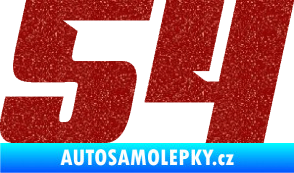 Samolepka Startovní číslo 54 typ 6 Ultra Metalic červená