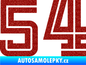 Samolepka Startovní číslo 54 typ 7 Ultra Metalic červená