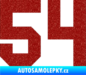 Samolepka Startovní číslo 54 Ultra Metalic červená