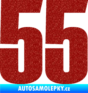 Samolepka Startovní číslo 55 typ 2   Ultra Metalic červená