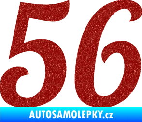 Samolepka Startovní číslo 56 typ 3 Ultra Metalic červená