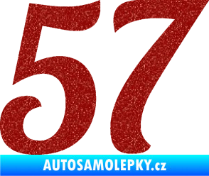 Samolepka Startovní číslo 57 typ 3 Ultra Metalic červená