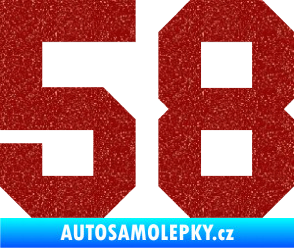 Samolepka Startovní číslo 58 Ultra Metalic červená