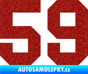 Samolepka Startovní číslo 59 Ultra Metalic červená