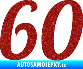 Samolepka Startovní číslo 60 typ 3 Ultra Metalic červená