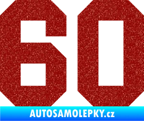 Samolepka Startovní číslo 60 Ultra Metalic červená