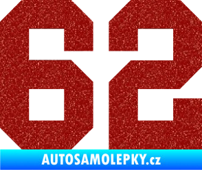 Samolepka Startovní číslo 62 Ultra Metalic červená